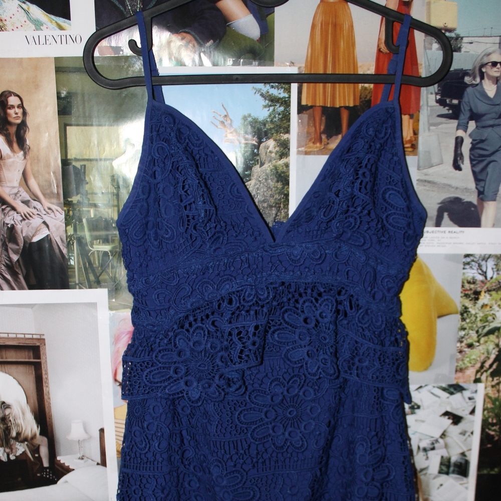 Guess Blue Mini Lace Dress